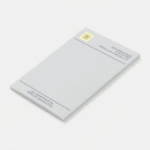 Gray Business Logo Branding Minimal letterhead ポストイット (アングル)