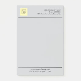 Gray Business Logo Branding Minimal letterhead ポストイット