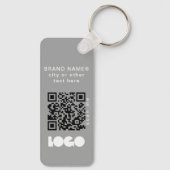Gray Business Logo & QR Code, Company Horizontal キーホルダー (裏面)