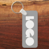 Gray Business Logo & QR Code, Company Horizontal キーホルダー (正面)