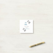 Gray butterfly blue baby shower oh baby modern ext ポストイット (デスク上)