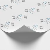 Gray butterfly blue baby shower oh baby modern ext ラッピングペーパー (角)
