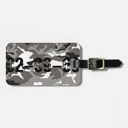 Gray camouflage pattern ラゲッジタグ (正面横)