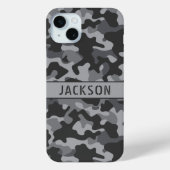Gray Camouflage Personalized Case-Mate iPhoneケース (裏面)