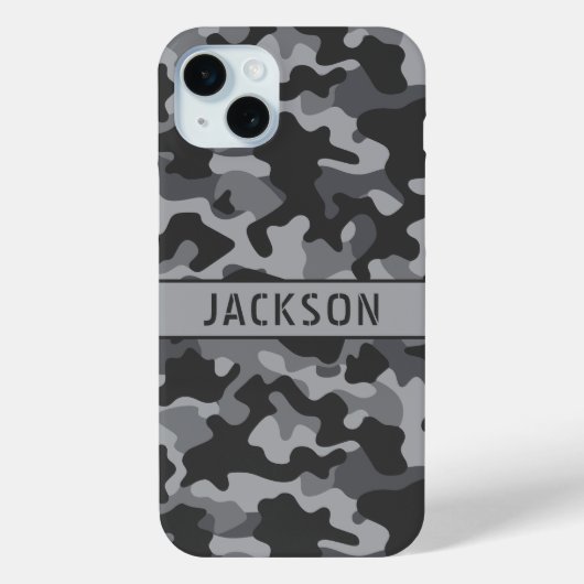 Gray Camouflage Personalized Case-Mate iPhoneケース (裏面)