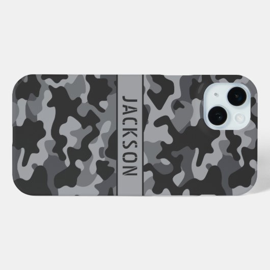 Gray Camouflage Personalized Case-Mate iPhoneケース (裏面 (横))