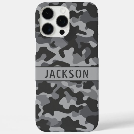 Gray Camouflage Personalized Case-Mate iPhoneケース (裏面)