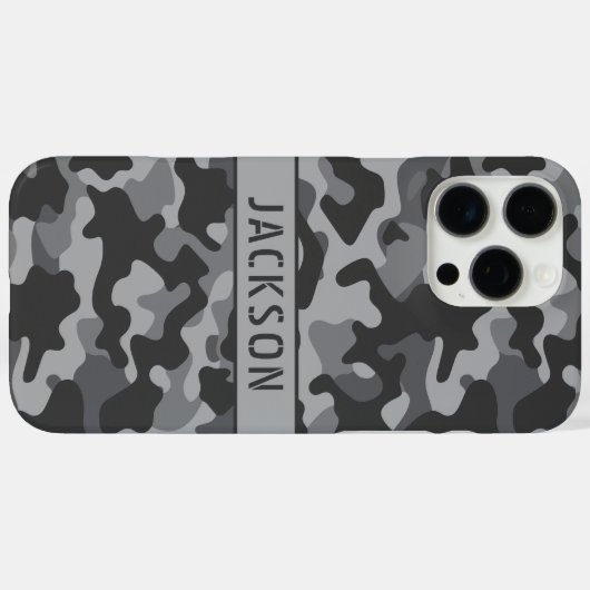 Gray Camouflage Personalized Case-Mate iPhoneケース (裏面 (横))
