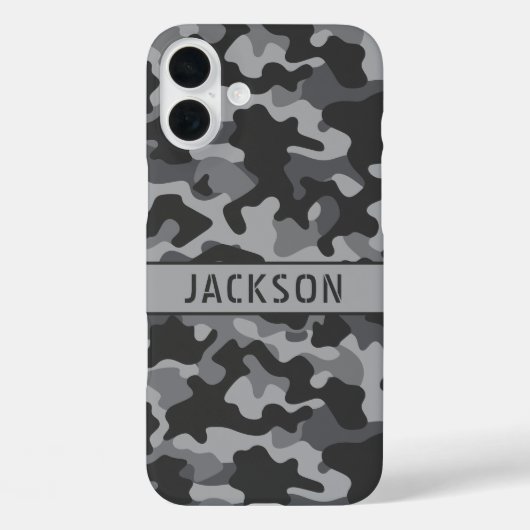 Gray Camouflage Personalized Case-Mate iPhoneケース (裏面)