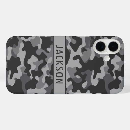 Gray Camouflage Personalized Case-Mate iPhoneケース (裏面 (横))