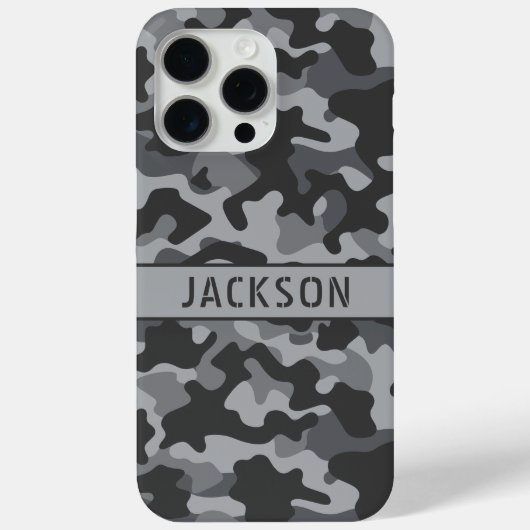 Gray Camouflage Personalized Case-Mate iPhoneケース (裏面)