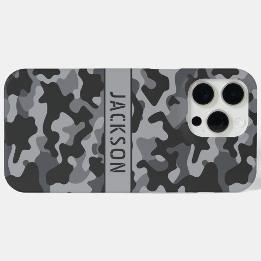 Gray Camouflage Personalized Case-Mate iPhoneケース (裏面 (横))