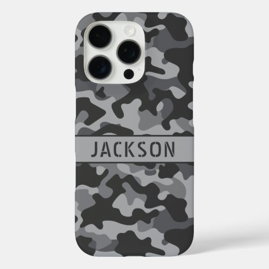 Gray Camouflage Personalized Case-Mate iPhoneケース (裏面)