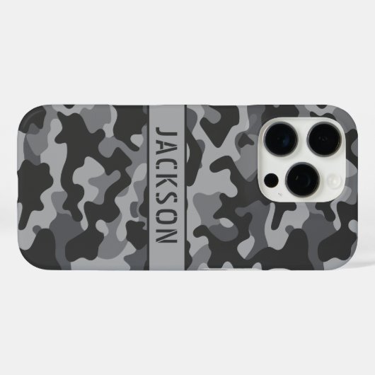 Gray Camouflage Personalized Case-Mate iPhoneケース (裏面 (横))