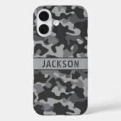Gray Camouflage Personalized Case-Mate iPhoneケース (裏面)