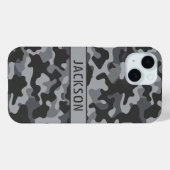 Gray Camouflage Personalized Case-Mate iPhoneケース (裏面 (横))