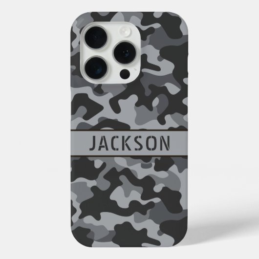 Gray Camouflage Personalized Case-Mate iPhoneケース (裏面)