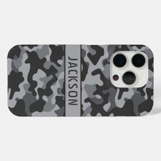 Gray Camouflage Personalized Case-Mate iPhoneケース (裏面 (横))