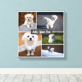 Gray Canvas Printという名前カスタムの5枚のフォトコラージュの。 キャンバスプリント (インサイチュ (ウッドフロア))