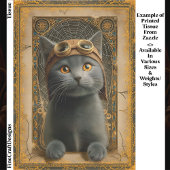 Gray Cat in Ornate Steampunk Stye DZ8 Decoupage 薄葉紙