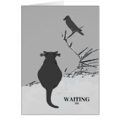 Gray Cat in Yard with Bird Edit文字 (正面)