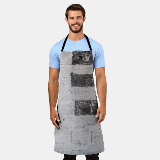 Gray cement wall エプロン (着用した状態)