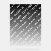 Gray (changeable color) Ombre & Text Pattern アクリルサイン (正面)