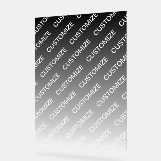 Gray (changeable color) Ombre & Text Pattern アクリルサイン (傾斜)