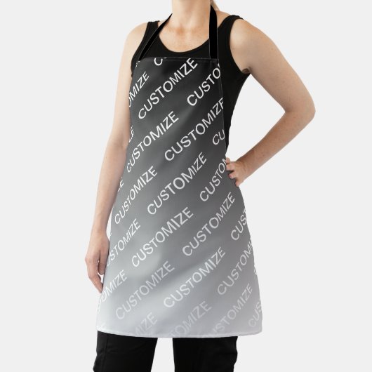 Gray (changeable color) Ombre & Text Pattern エプロン (インサイチュ)