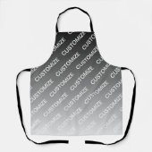 Gray (changeable color) Ombre & Text Pattern エプロン (正面)