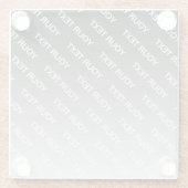 Gray (changeable color) Ombre & Text Pattern ガラスコースター (裏面)