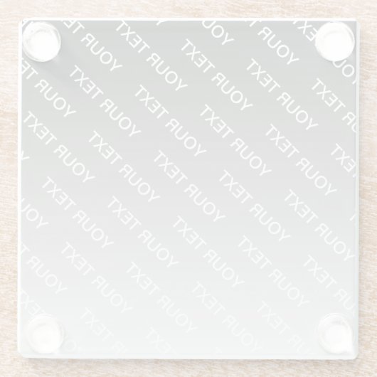 Gray (changeable color) Ombre & Text Pattern ガラスコースター (裏面)