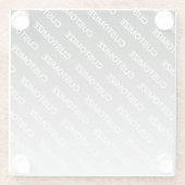 Gray (changeable color) Ombre & Text Pattern ガラスコースター (裏面)