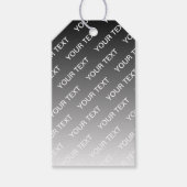 Gray (changeable color) Ombre & Text Pattern ギフトタグ (正面)