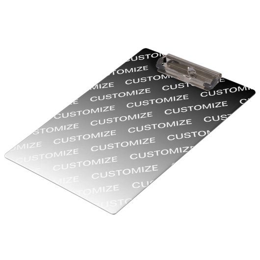 Gray (changeable color) Ombre & Text Pattern クリップボード (アングル)