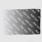 Gray (changeable color) Ombre & Text Pattern ゴルフタオル (横)