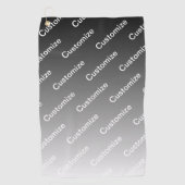 Gray (changeable color) Ombre & Text Pattern ゴルフタオル (正面)