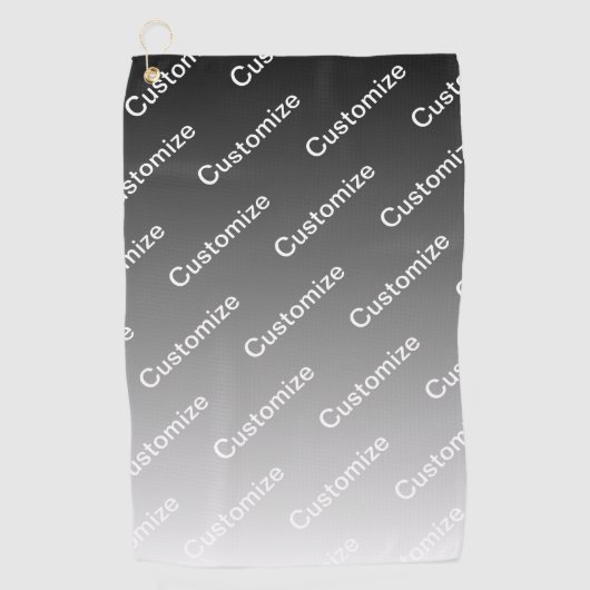 Gray (changeable color) Ombre & Text Pattern ゴルフタオル (正面)