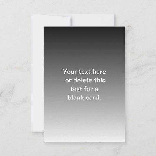 Gray (changeable color) Ombre & Text Pattern サンキューカード (裏面)