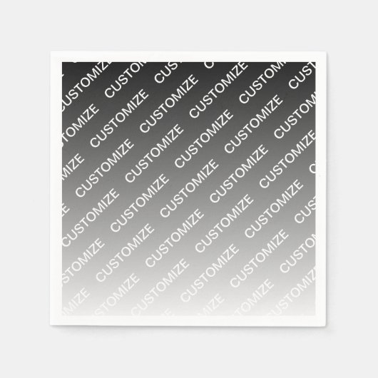 Gray (changeable color) Ombre & Text Pattern スタンダードカクテルナプキン (正面)