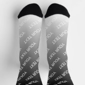Gray (changeable color) Ombre & Text Pattern ソックス (上部)