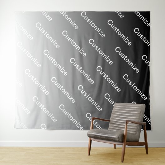 Gray (changeable color) Ombre & Text Pattern タペストリー (インサイチュ(横))