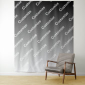 Gray (changeable color) Ombre & Text Pattern タペストリー (インサイチュ)