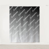 Gray (changeable color) Ombre & Text Pattern タペストリー (正面)