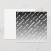 Gray (changeable color) Ombre & Text Pattern ノートカード (正面/裏面)