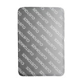 Gray (changeable color) Ombre & Text Pattern バスマット (正面縦)