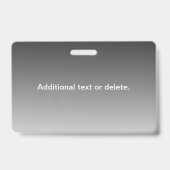 Gray (changeable color) Ombre & Text Pattern バッジ (裏面)