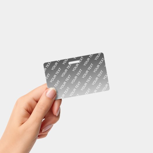 Gray (changeable color) Ombre & Text Pattern バッジ (手持ち)