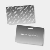 Gray (changeable color) Ombre & Text Pattern バッジ (正面＆裏面)