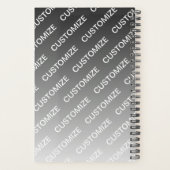 Gray (changeable color) Ombre & Text Pattern プランナー手帳 (裏面)